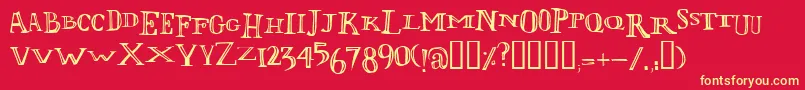 LolivierIrregular Font – Yellow Fonts on Red Background