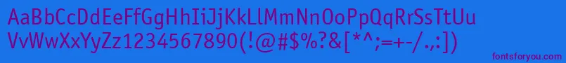 Officinasansttt Font – Purple Fonts on Blue Background