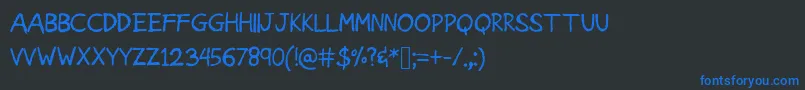 Fonte AmericanGrunge – fontes azuis em um fundo preto