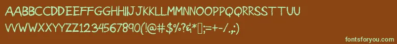 Подробнее о шрифте AmericanGrunge Шрифт AmericanGrunge – зелёные шрифты на коричневом фоне