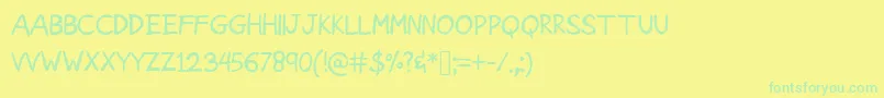 Police AmericanGrunge – polices vertes sur fond jaune