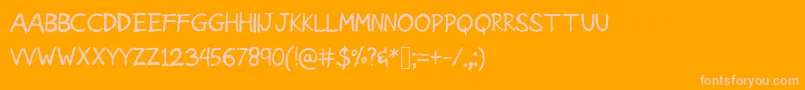 Czcionka AmericanGrunge – różowe czcionki na pomarańczowym tle