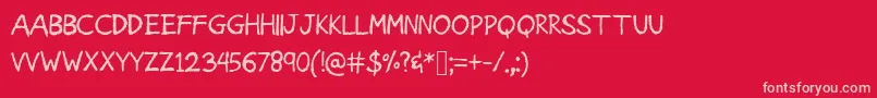 Więcej informacji o czcionce AmericanGrunge Czcionka AmericanGrunge – różowe czcionki na czerwonym tle