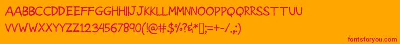 AmericanGrunge Font – Red Fonts on Orange Background