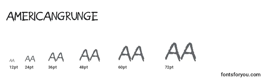 Размеры шрифта AmericanGrunge