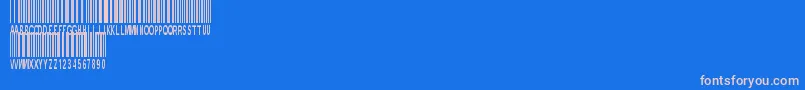NewBarcodeFontTfb-fontti – vaaleanpunaiset fontit sinisellä taustalla