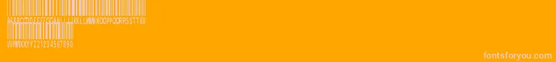 NewBarcodeFontTfb-fontti – vaaleanpunaiset fontit oranssilla taustalla