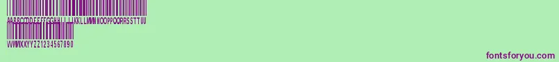 NewBarcodeFontTfb Font – Purple Fonts on Green Background