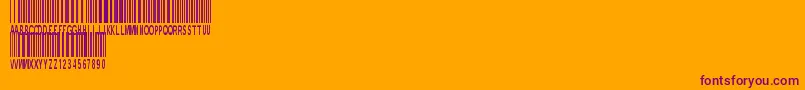 NewBarcodeFontTfb Font – Purple Fonts on Orange Background
