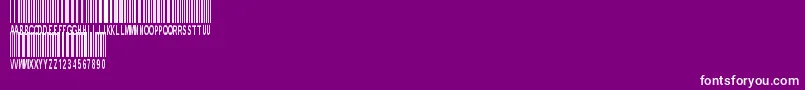 NewBarcodeFontTfb Font – White Fonts on Purple Background