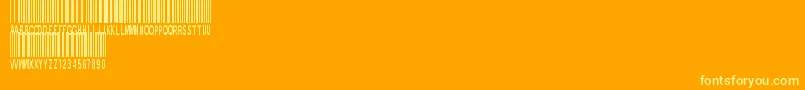 NewBarcodeFontTfb Font – Yellow Fonts on Orange Background