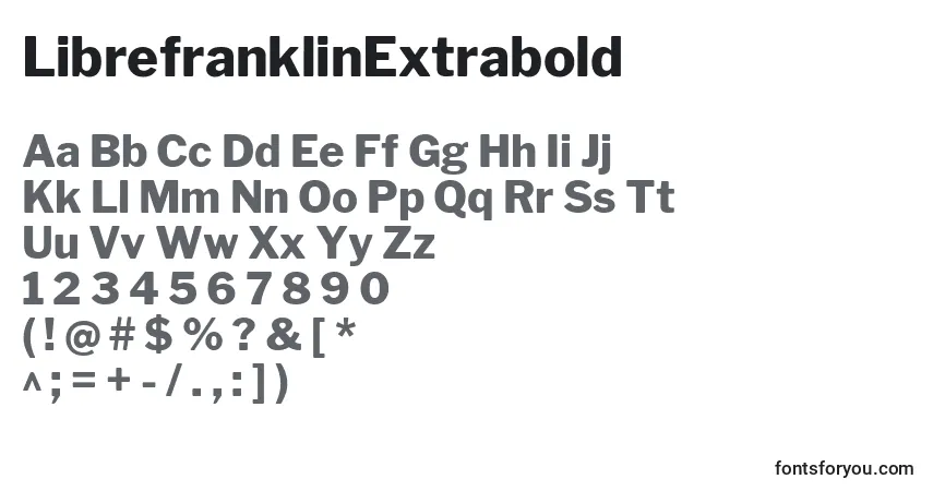 Schriftart LibrefranklinExtrabold – Alphabet, Zahlen, spezielle Symbole
