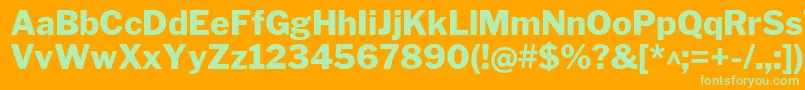 フォントLibrefranklinExtrabold – オレンジの背景に緑のフォント