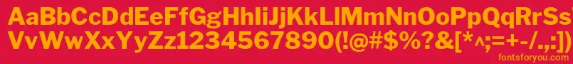 フォントLibrefranklinExtrabold – 赤い背景にオレンジの文字