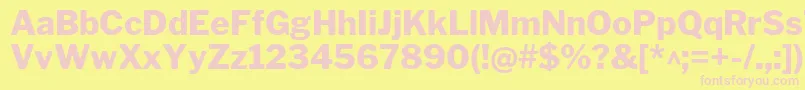 フォントLibrefranklinExtrabold – ピンクのフォント、黄色の背景