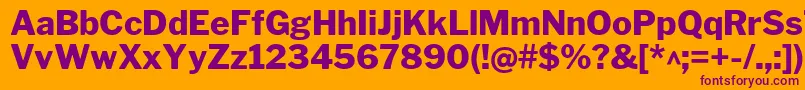 フォントLibrefranklinExtrabold – オレンジの背景に紫のフォント