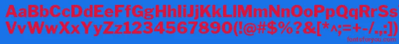フォントLibrefranklinExtrabold – 赤い文字の青い背景