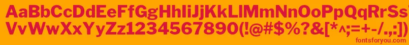 LibrefranklinExtrabold Font – Red Fonts on Orange Background
