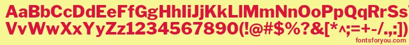 LibrefranklinExtrabold Font – Red Fonts on Yellow Background