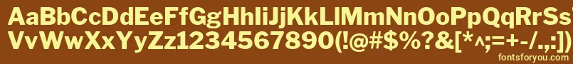 LibrefranklinExtrabold-fontti – keltaiset fontit ruskealla taustalla