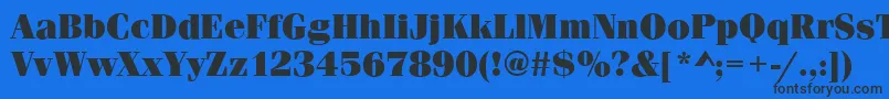 FerraraUltraRegular-Schriftart – Schwarze Schriften auf blauem Hintergrund
