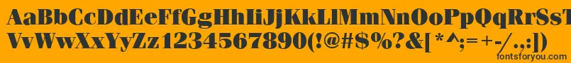 FerraraUltraRegular-fontti – mustat fontit oranssilla taustalla