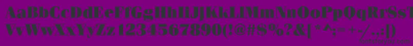 Czcionka FerraraUltraRegular – czarne czcionki na fioletowym tle