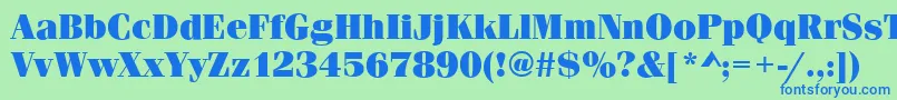 FerraraUltraRegular Font – Blue Fonts on Green Background
