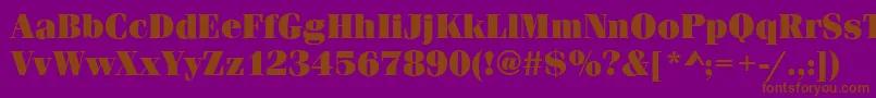 FerraraUltraRegular-fontti – ruskeat fontit violetilla taustalla