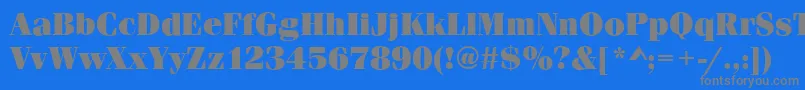 フォントFerraraUltraRegular – 青い背景に灰色の文字