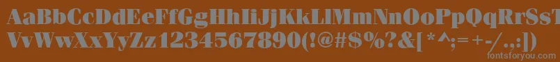 Czcionka FerraraUltraRegular – szare czcionki na brązowym tle