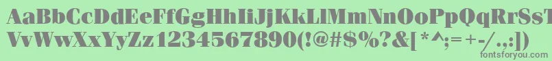 フォントFerraraUltraRegular – 緑の背景に灰色の文字