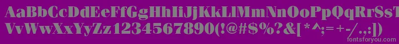FerraraUltraRegular-Schriftart – Graue Schriften auf violettem Hintergrund