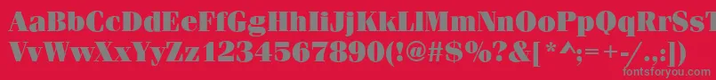 FerraraUltraRegular-Schriftart – Graue Schriften auf rotem Hintergrund