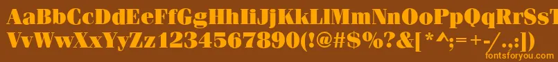 FerraraUltraRegular-fontti – oranssit fontit ruskealla taustalla