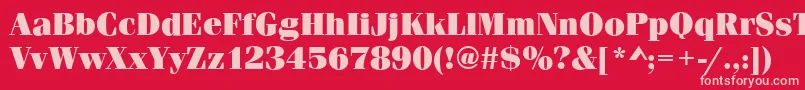 FerraraUltraRegular-fontti – vaaleanpunaiset fontit punaisella taustalla