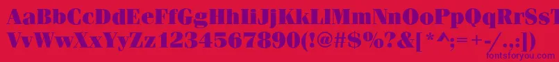FerraraUltraRegular-Schriftart – Violette Schriften auf rotem Hintergrund