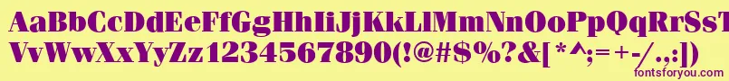 FerraraUltraRegular-Schriftart – Violette Schriften auf gelbem Hintergrund