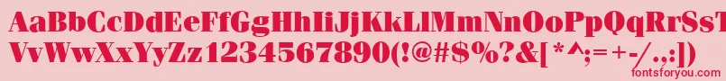 フォントFerraraUltraRegular – ピンクの背景に赤い文字