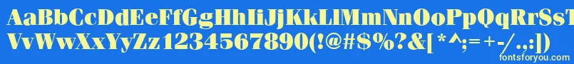 FerraraUltraRegular Font – Yellow Fonts on Blue Background