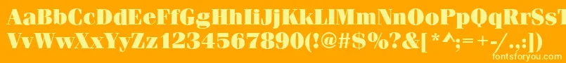 FerraraUltraRegular Font – Yellow Fonts on Orange Background