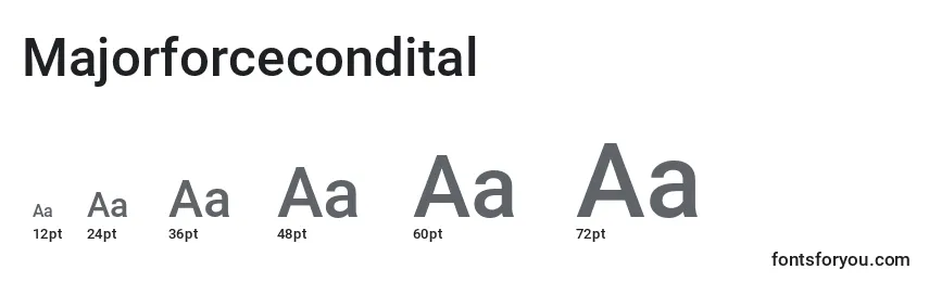 Majorforcecondital Font Sizes