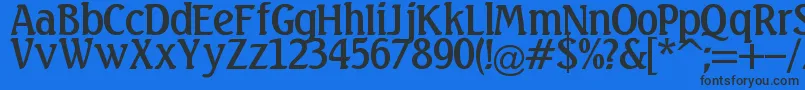 Linda Font – Black Fonts on Blue Background