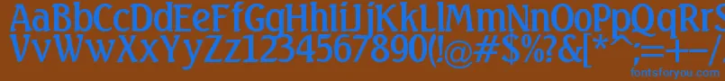 Linda Font – Blue Fonts on Brown Background