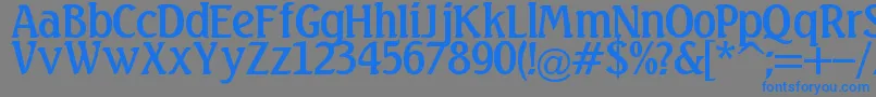 Linda Font – Blue Fonts on Gray Background