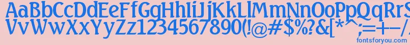 Linda Font – Blue Fonts on Pink Background