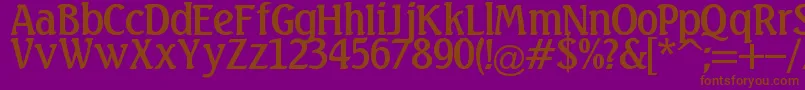 Linda Font – Brown Fonts on Purple Background