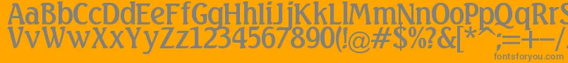 フォントLinda – オレンジの背景に灰色の文字