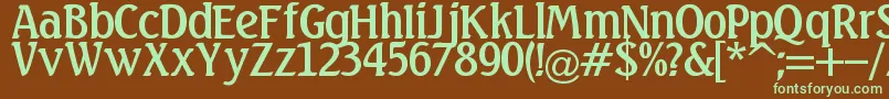 Linda Font – Green Fonts on Brown Background