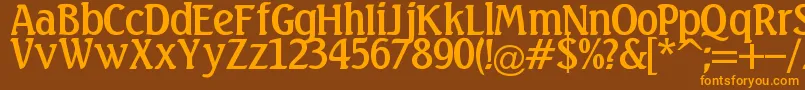 Linda Font – Orange Fonts on Brown Background